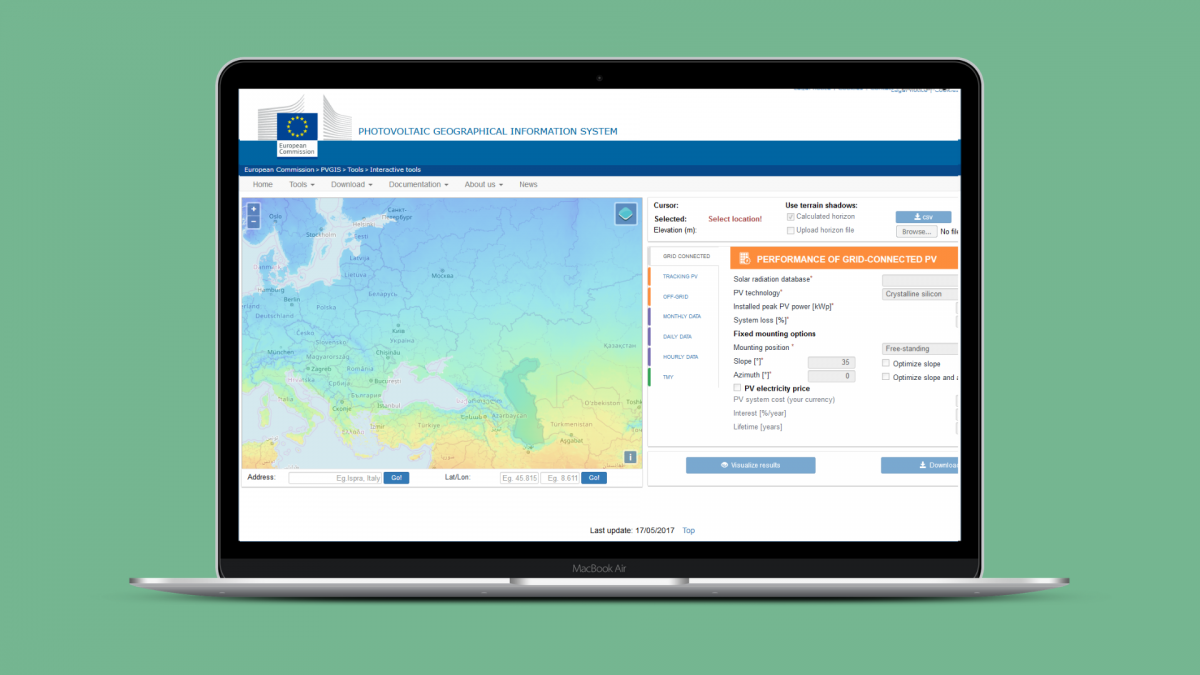 Curso Photovoltaic Geographical Information System (PVGIS) Censolar